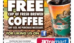 Free Cup of Coffee on August 11 and 25