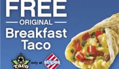 Free Breakfast Taco from Stripes