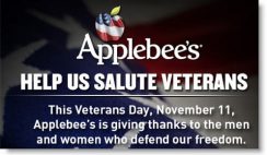 Free Meal for Veterans from Applebee's