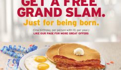 Free Original Grand Slam on Your Birthday from Denny's