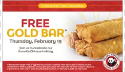 Free Gold Bar from Panda Express