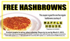 Free Hash Browns from Waffle House