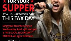Free Burger from Hard Rock Café on Tax Day