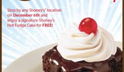 Free Hot Fudge Cake from Shoney’s on December 6