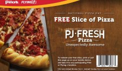 Free Slice of PJ Fresh Pizza