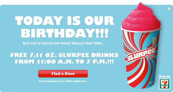 Free Slurpee Day at 7-Eleven
