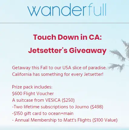 Wanderfull's Jetsetter's Giveaway