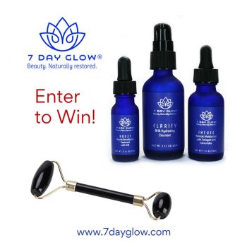 Win a 7 Day Glow Deluxe Skincare Set with Black Jade Facial Roller - ends 2/13