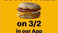 FREE Egg McMuffin at McDonald's on 3/2 