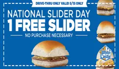 FREE Slider at White Castle on May 15th