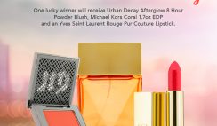 Win the Coral Couture Giveaway with Michael Kors Coral Fragrance, Urban Decay Blush and YSL Lipstick from FragranceNet - ends 7/31