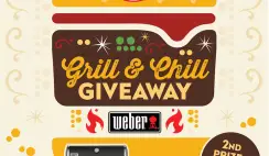 Win 1 of 3 Shasta Weber Grill & Chill Prizes - Weber Grills $1,300 Value - Enter Daily - ends 8/31 