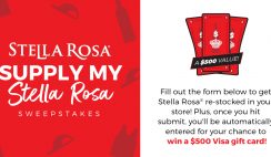 Win 1 of 42 $500 Visa Gift Cards from Stella Rosa Wines - ends 9/13