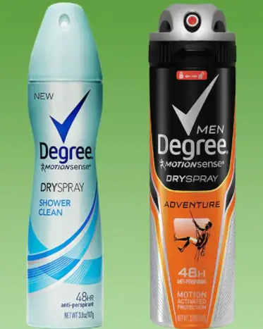 degree deodorant spray dry him offer
