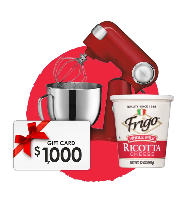 Win a Year of Frigo Cheese, $1,000 Gift Card, Cuisinart Stand Mixer and More + 512 Instant Winners - Enter Daily - ends 12/31 frigo