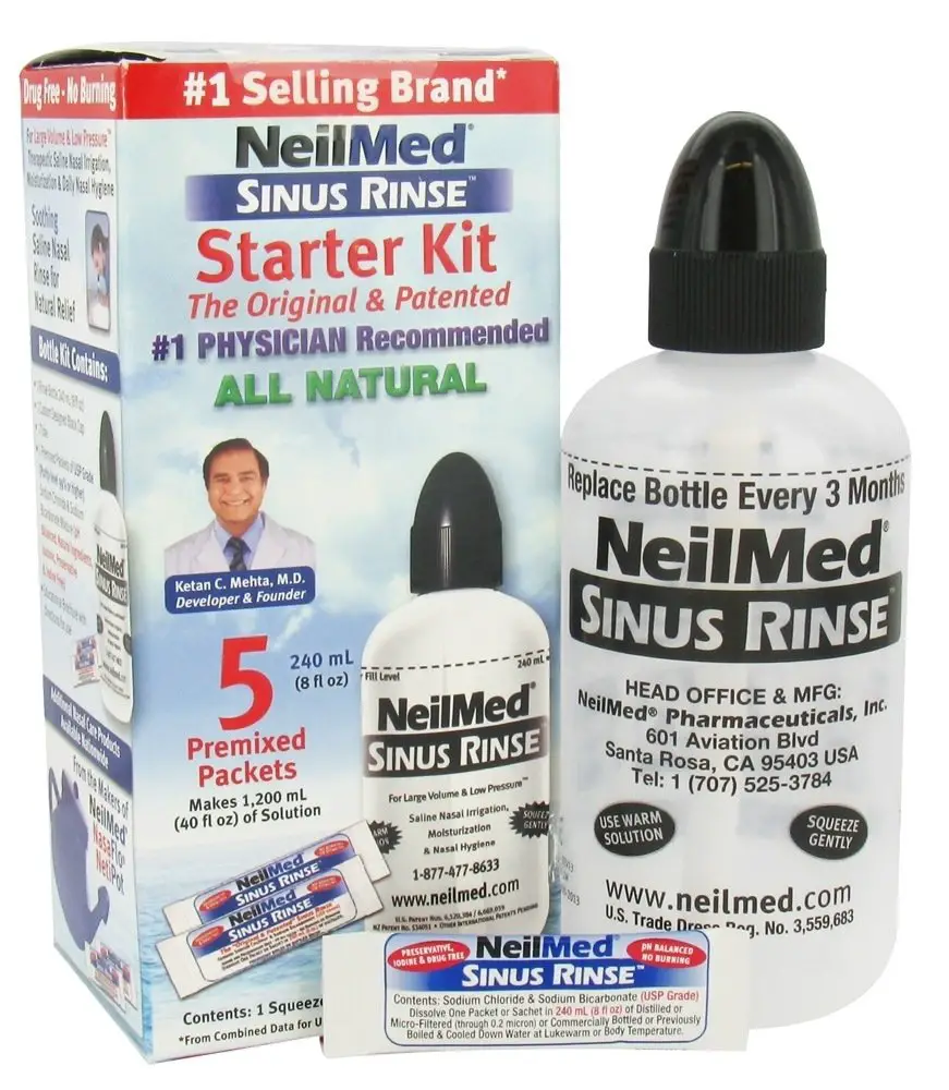 FREE NeilMed NasaFlo Neti  Pot  Or Sinus Rinse Bottle  