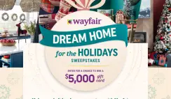 Win a $5,000 Wayfair Gift Card - Daily Entry - ends 12/28