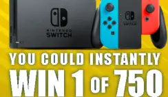 Win 1 of 750 $420 Prize Packs in Lunchables Nintendo Switch IWG (Instant Win Game) - Enter Daily