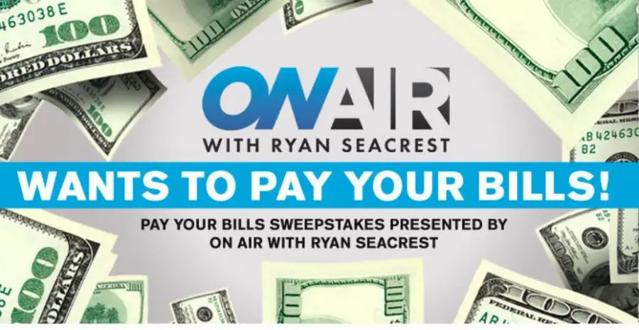 Win $2,500 in Ryan Seacrest Pay Your Bills Sweeps Ryan Seacrest Pay Your Bills