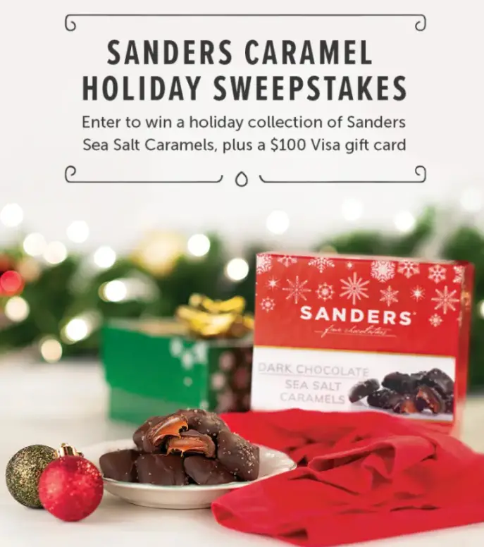 Win a $100 Visa & Sanders Chocolate Sea Salt Caramels - 5 Winners - ends 12/15 Sanders Chocolate