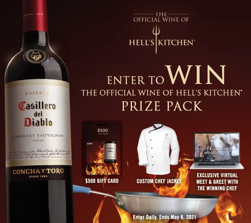 Win the Casillero del Diablo and Hell’s Kitchen Giveaway - Enter Daily! Casillero del Diablo and Hell’s Kitchen Giveaway