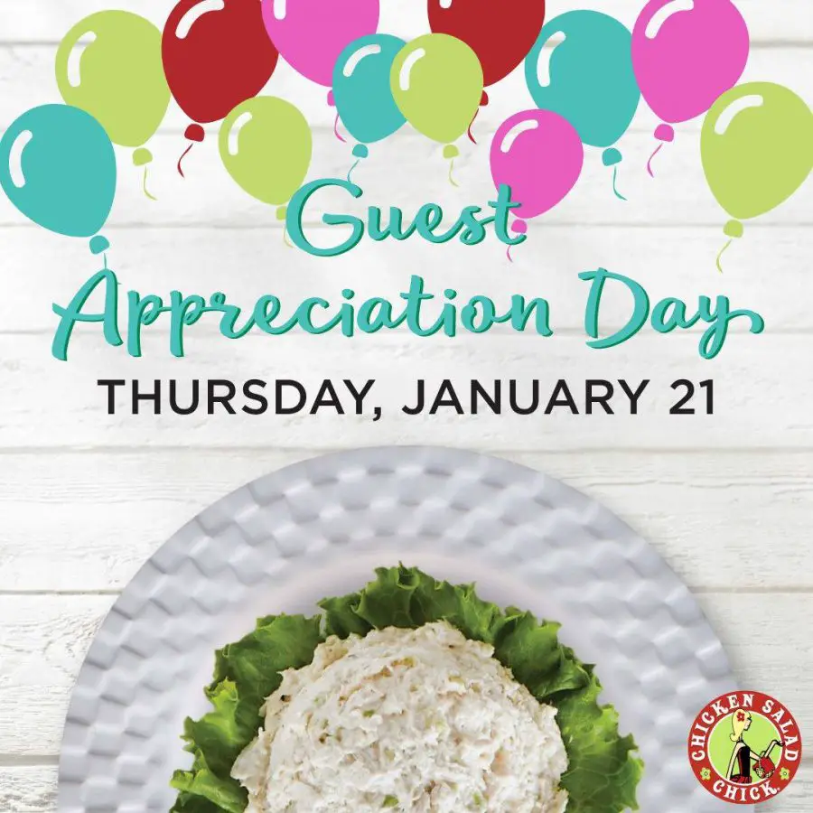 FREE Chicken Salad Chick - Classic Carol Chicken Salad on Thursday 1/21! FREE Chicken Salad Chick