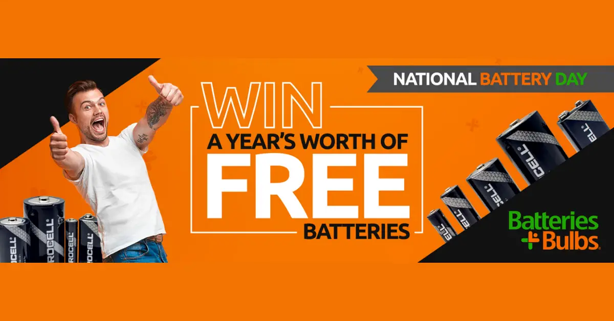 Batteries Plus Bulbs National Battery Day Sweepstakes Freebies Frenzy batteries-plus-bulbs-national-battery-day-sweepstakes-freebies-frenzy