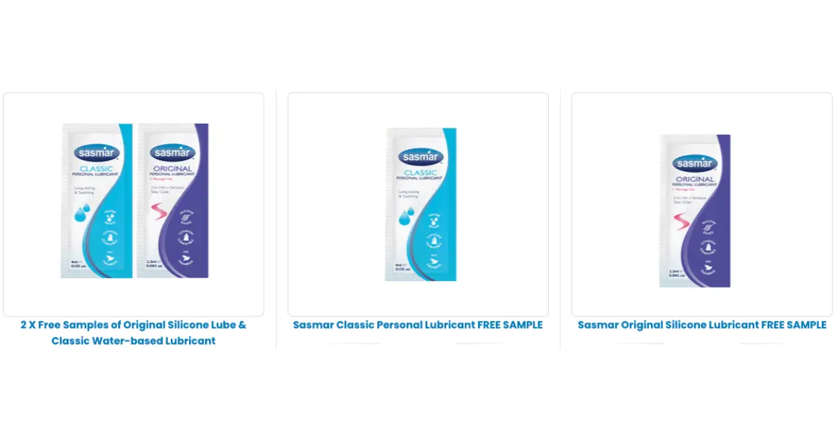 FREE Sasmar Personal Lubricant Samples