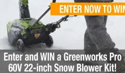 Greenworks Pro 60V 22″ Snowblower Kit Giveaway