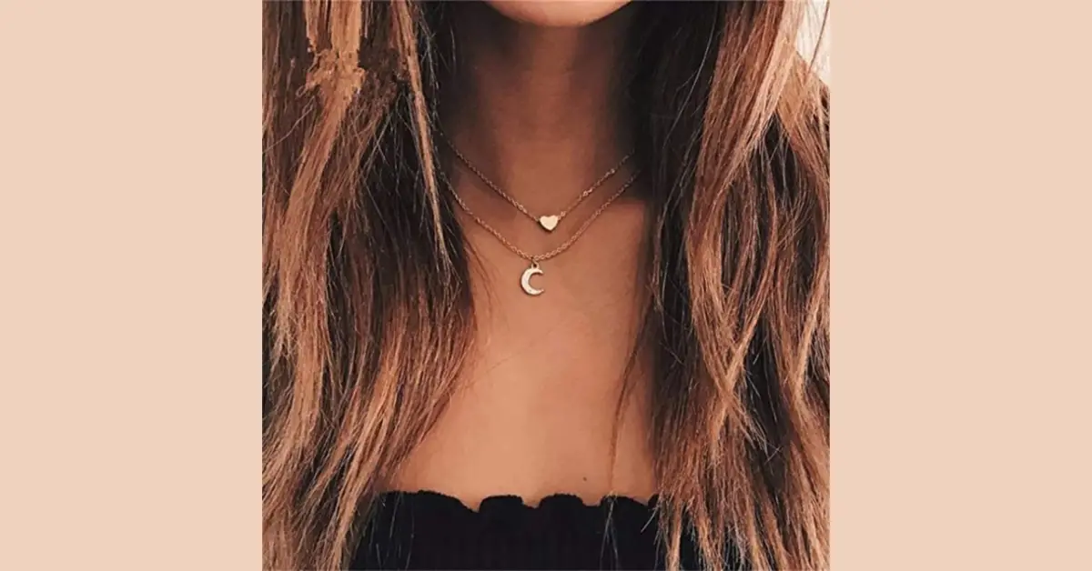 Rhinestone Moon Dangle Necklace Deal