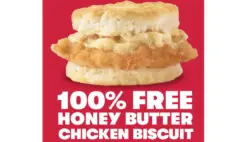 FREE Honey Butter Chicken Biscuit at Wendys
