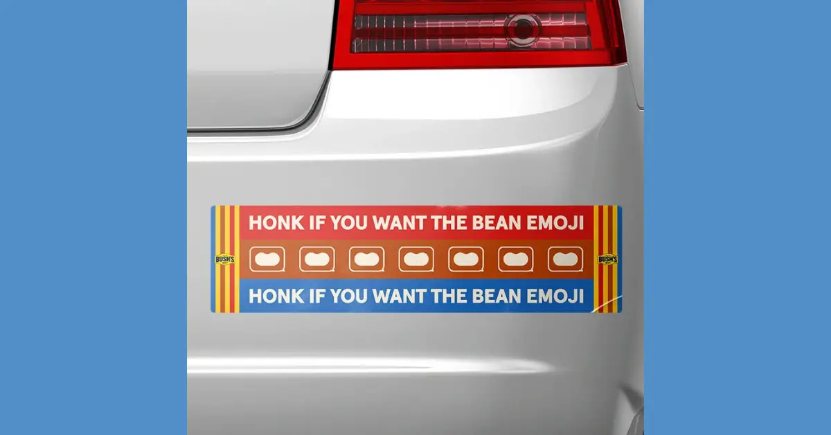 FREE Bushs Beans Bean Emoji Bumper Sticker