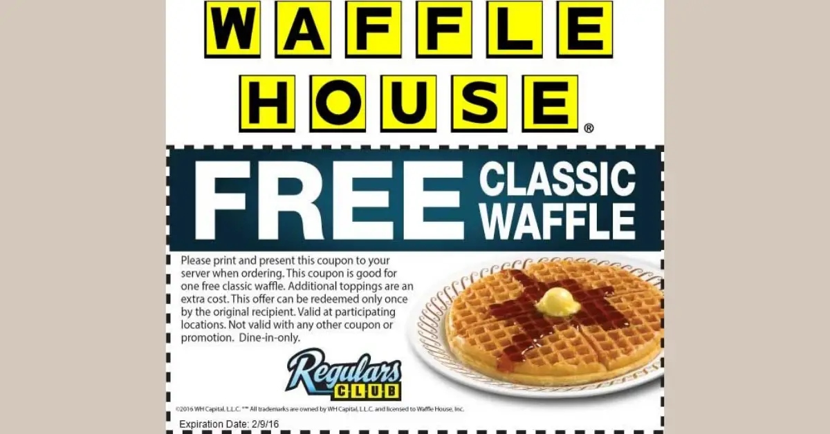 FREE Waffle With Topping At Waffle House