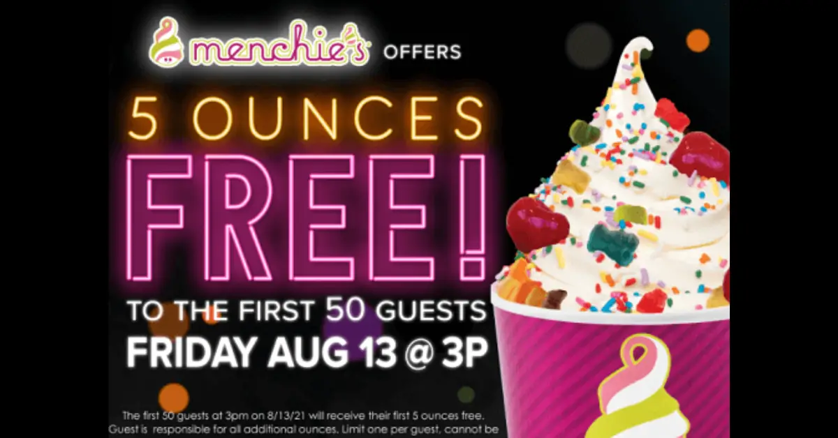 FREE Frozen Yogurt at Menchies On August 13th