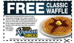 FREE Waffle House Classic Waffle