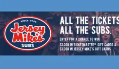 Jersey Mikes Tickets and Subs Sweepstakes