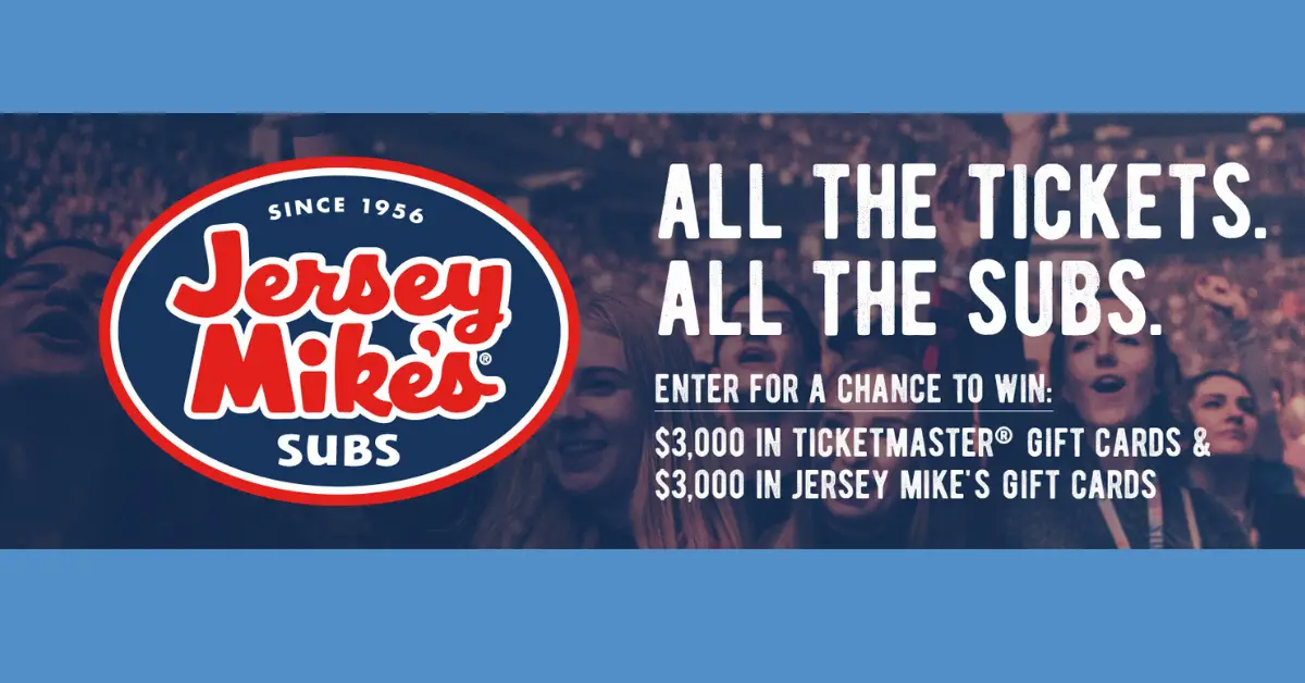 Jersey Mikes Tickets and Subs Sweepstakes