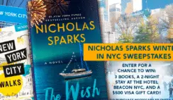 Nicholas Sparks Winter in New York Sweepstakes