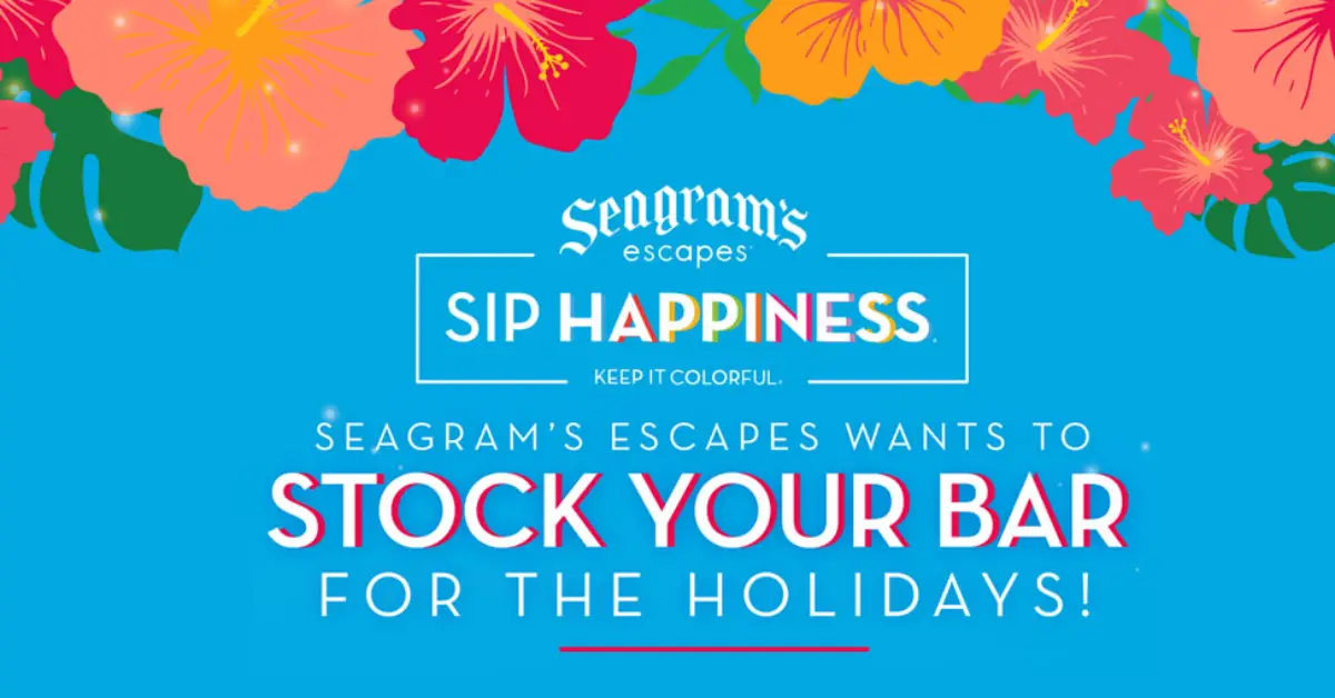 The Seagrams Escapes Stock Up Your Home Bar For the Holidays Sweepstakes