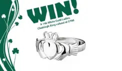 White Gold Puffed Heart Claddagh Ring Giveaway