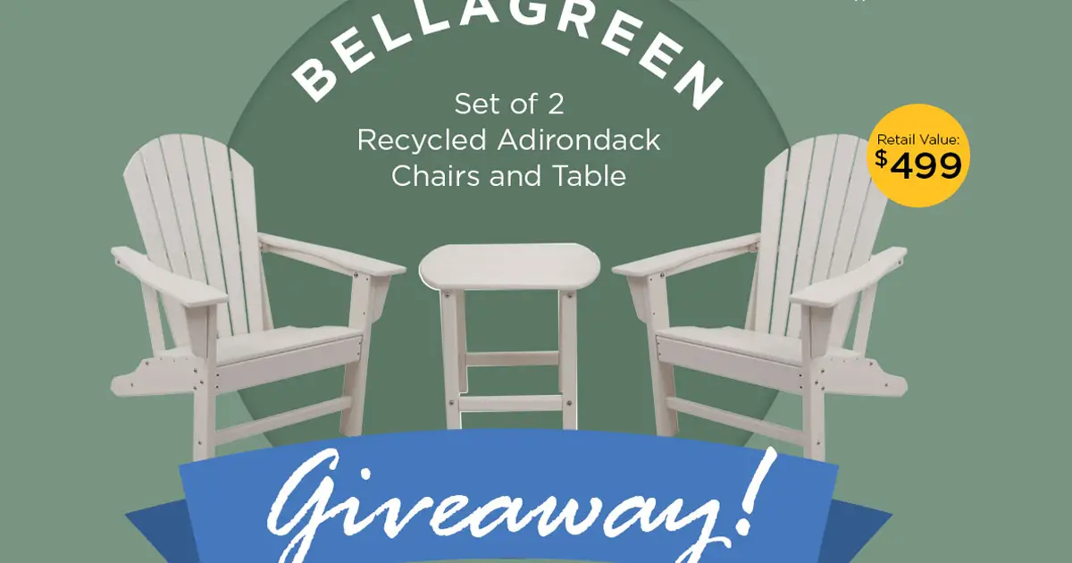 BellaGreen Adirondack Chairs and Table Set Giveaway