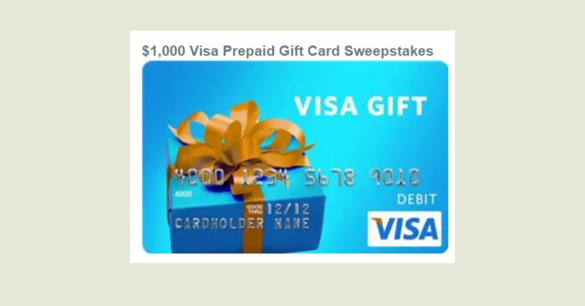$1000 Visa Gift Card Giveaway