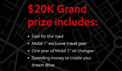 Mobil 1 Road Trip Sweepstakes