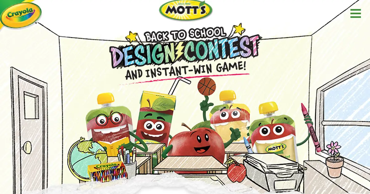 Motts Back to School Design Contest and Instant Win Game