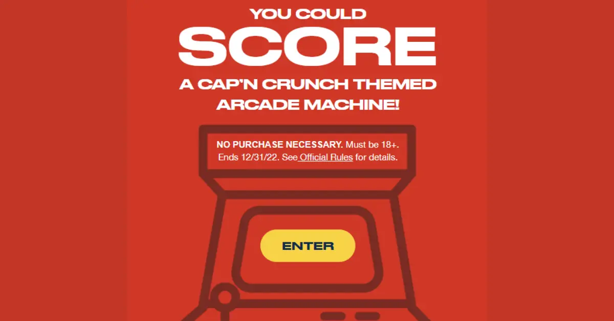 The Capn Crunch Arcade Instant Win Game