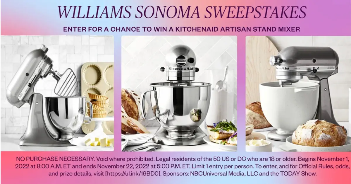 Shop TODAY and Williams Sonoma Sweepstakes