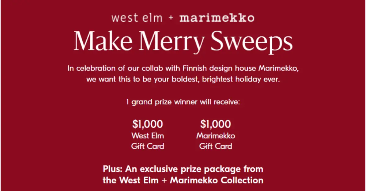 West Elm Marimekko Make Merry Sweepstakes