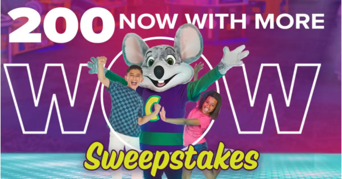 Chuck E Cheese 200 Now With Wow Sweepstakes